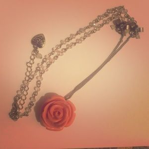 Betsy Johnson rose necklace